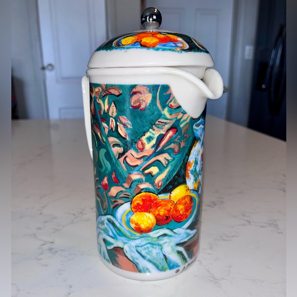 Chaleur Porcelain Master Still Life Paul Cezanne "Fruit & Pitcher" French Press